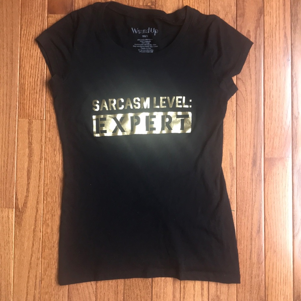 Black t-shirt with graphic design